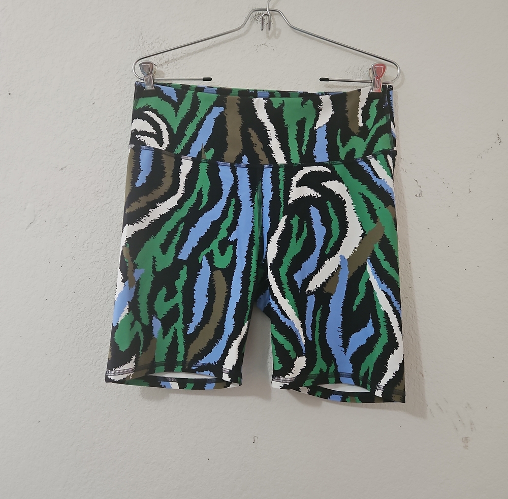 Diane von Furstenberg "Disco Zebra" Bike Shorts Size Large Women